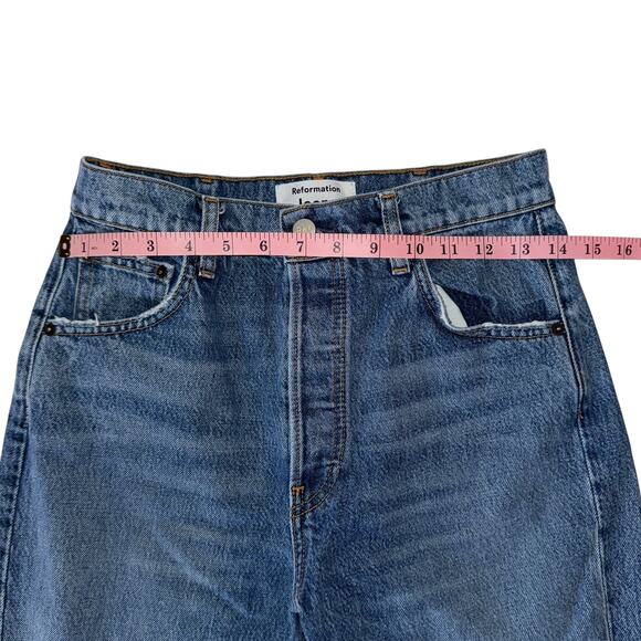 Agolde Blue Sydney Demin Saddle Straight Leg Button Fly Jeans Size 26 - Picture 10 of 15